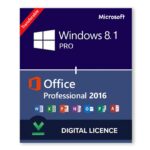 Windows 8.1 Pro + Microsoft Office 2016 Professional Bundle – Digital Licenses 1PC